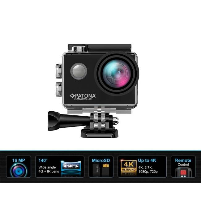 PATONA PLATINUM ACTION CAM LIFE SL3 3K CON APP DI CONTROLLO + 2 BATTERIE + 1 CHARGER